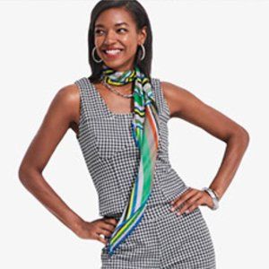 CAbi Bombshell Black and White Checked Tank Spring 2022  size medium NWT